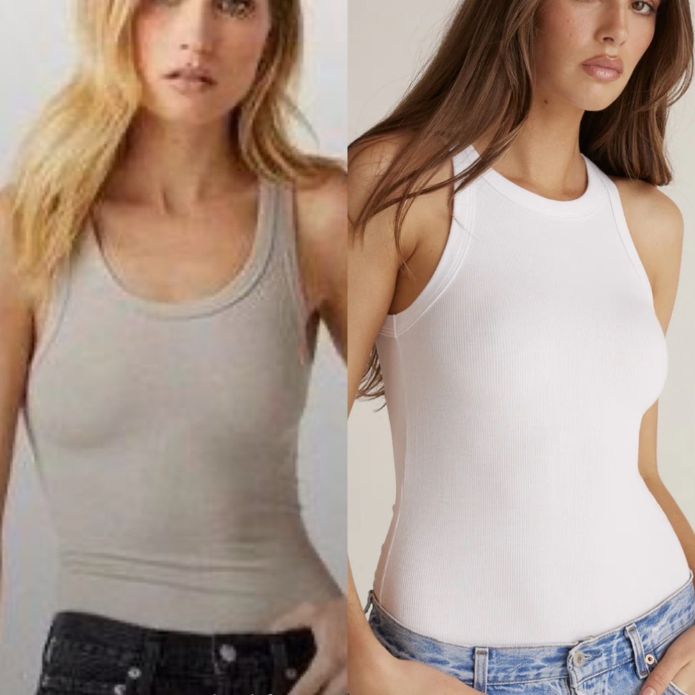Clyque LA 2 Women’s Kelly Ribbed Cotton Tank Bodysuits Large L Shirts Tops